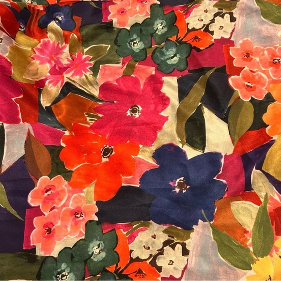 Nicole Miller Abstract Floral Print Slip on Satin Maxi Dress - Size S - Picture 7 of 12